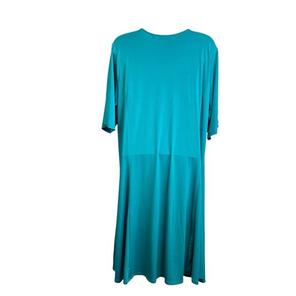 Susan Graver Women’s Liquid Knit Turquoise Dress Size 1X Stretchy Lagenlook - Picture 2 of 12